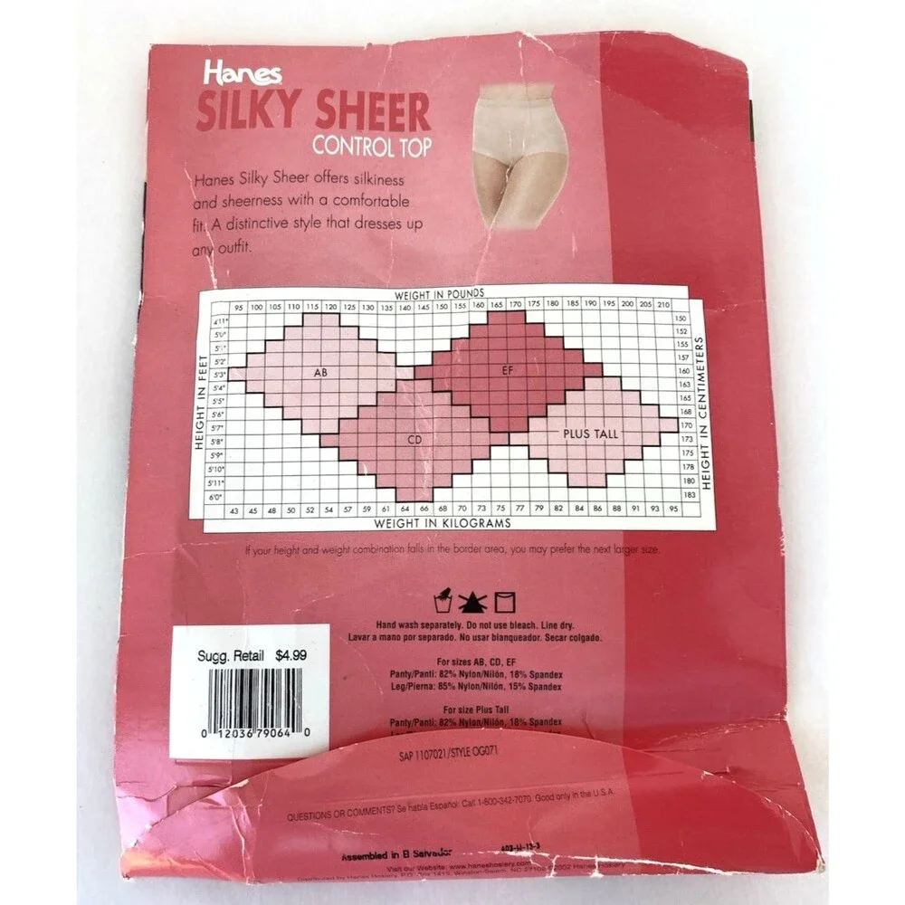 Vintage Hanes Pantyhose Lot of 3 Silk Sheer Control Top New in Box
